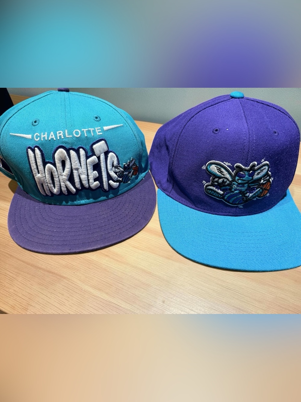 Men’s new era Hornets Snapback Hat - Teal and Purple